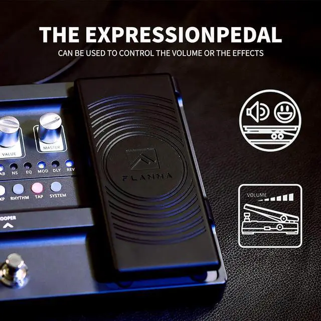 Alt view image 6 of 7 - FX100 Guitar Multi-effects Pedal with 55 Amp Models 151 Built-in Effects 80' Looper 40 Drum Machine 10 3rd Party IR Slots Headphone OTG for Home Practice Performance Live Streaming