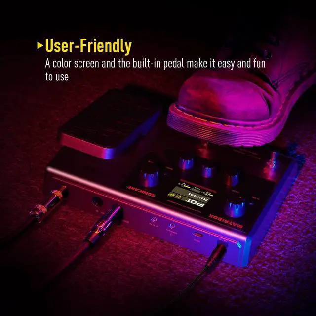 Alt view image 5 of 7 - Matribox - Guitar Multi Effects Processor with Expression Pedal, With 130 Built-in Guitar/Bass/Acoustic Effects, Amp Modeling, IR Cabinets Simulation, Stereo OTG USB Audio Interface QME-50