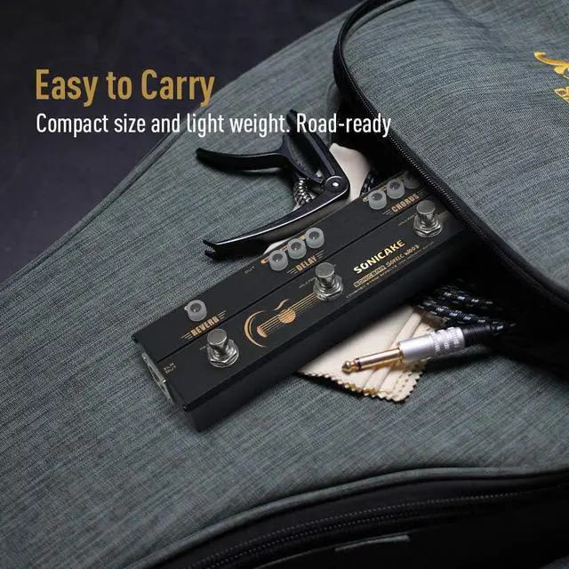Alt view image 6 of 7 - Acoustic Pedal Guitar Effect Acoustic Pedal Multi Effects Preamp Chorus Delay Reverb Acoustic Guitar Pedal Sonic Wood with XLR Output