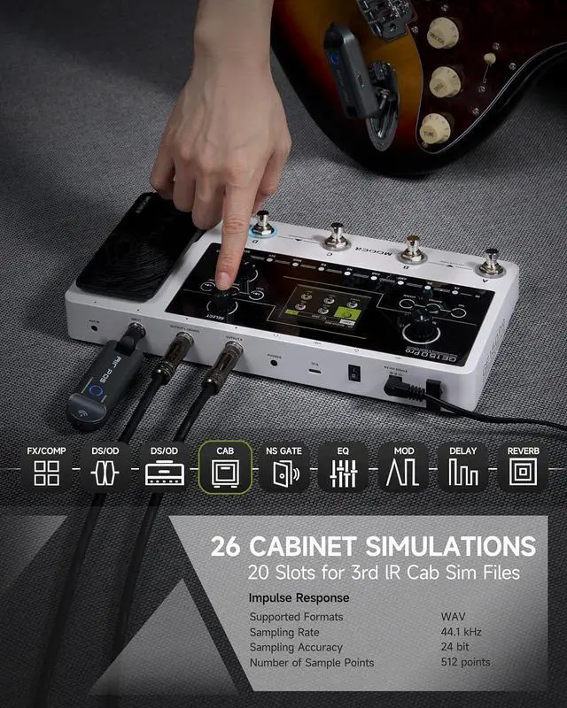 Alt view image 5 of 6 - GE150 Pro Guitar Amp Modelling Multi Effects, Reverb, Delay, Looper Drum with 4 Footswiches, Expression Pedal, USB OTG Live Recording, MNRS GNR and GIR Loader