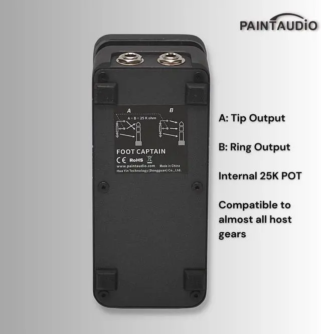 Alt view image 2 of 7 - Paint Audio Foot Captain Dual Outputs Expression Pedal Multi-effects Compatible for Tip/Ring Connection (Foot Captain)
