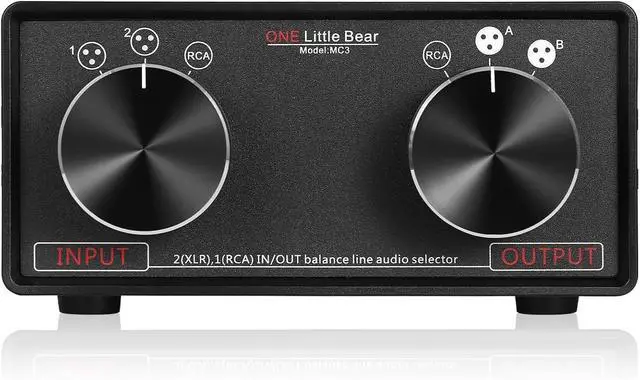Alt view image 6 of 7 - Little Bear MC3 3-IN-3-OUT XLR Balanced/RCA Stereo Converter Audio Selector Splitter Box Passive Preamp XLR to RCA Audio Switch (XLR & RCA)