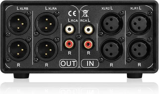 Alt view image 7 of 7 - Little Bear MC3 3-IN-3-OUT XLR Balanced/RCA Stereo Converter Audio Selector Splitter Box Passive Preamp XLR to RCA Audio Switch (XLR & RCA)