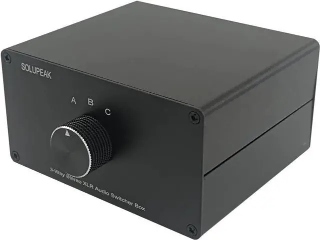 Alt view image 4 of 6 - 3-Way XLR Stereo Audio Switch Box, Balanced Audio Converter, Passive Signal Source Audio Input Selector Switcher Splitter Box 3 in 1 Out (X301)