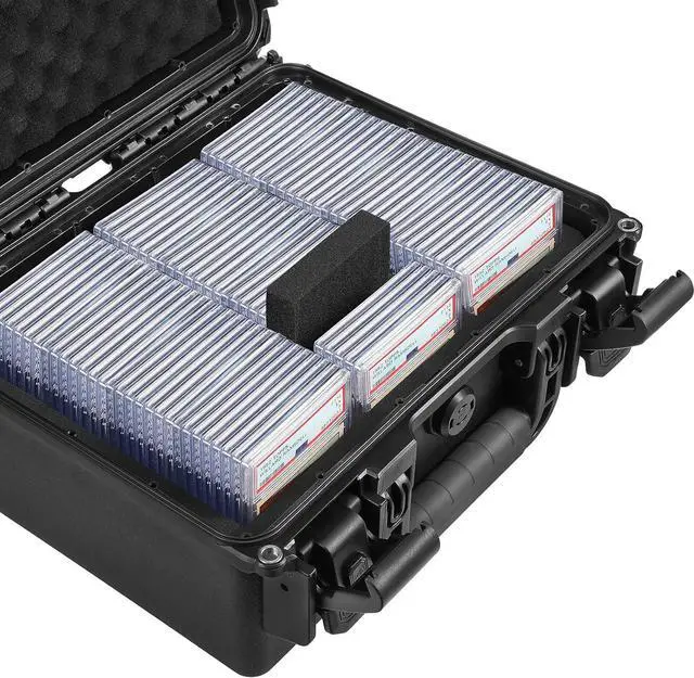 Alt view image 3 of 7 - Waterproof Graded Card Case Compatible with 102 Card Slabs, BGS PSA SGC FGS Graded Sports Trading Cards, Graded Slab Card Storage Box