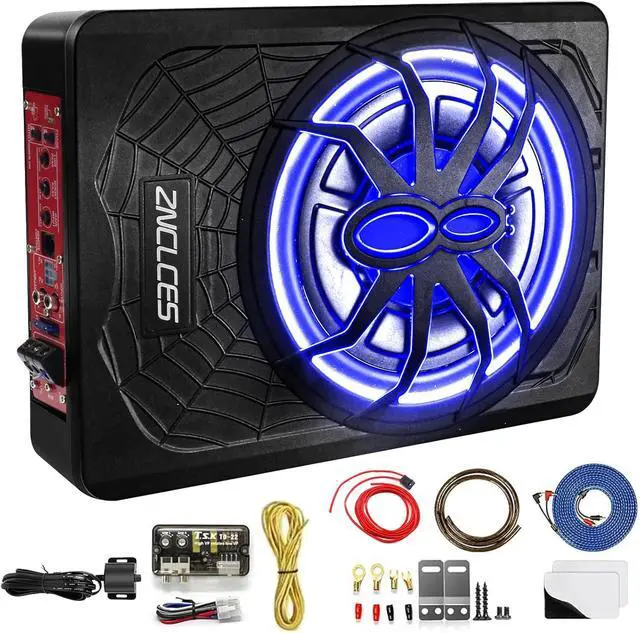 Main image of 2025 Upgraded 10"1200W Slim Under Seat Powered Car Subwoofer, Car/Truck Sub Built in Amplifier for outstanding Heat Dissipation, Powerful bass and Blue LED Ambient Light enjoy Audio Experience