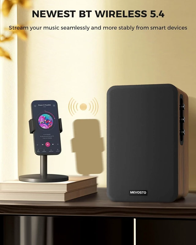 Alt view image 5 of 7 - 5-Inch Powered Bookshelf Speakers: PC Speakers for Record Player
