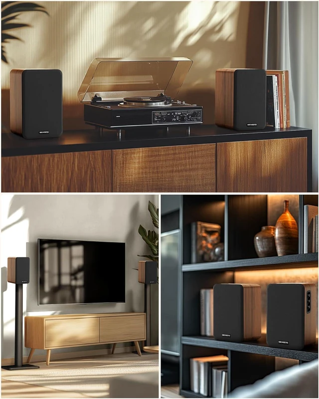 Alt view image 7 of 7 - 5-Inch Powered Bookshelf Speakers: PC Speakers for Record Player