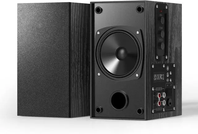 Main image of 30W X 2 Powered Bookshelf Sers - 3.5-RCA Input for Turntable, TV, PC, Record Player Sers with 4 Inch Woofer & Wall Mounted