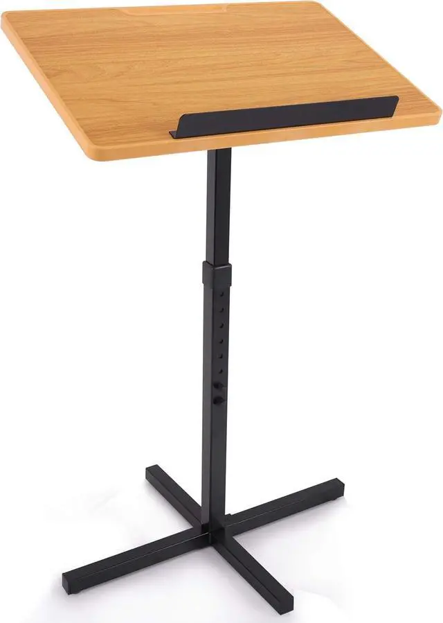 Main image of Portable Floor Lectern Podium Stand-Height Adjustable Steady Standing Dgn Teacher Ser Lecture Classroom Presentation Stand, Laptop Computer Book Holder w/ Slanted Top Shelf- PLCTND44,BLACK