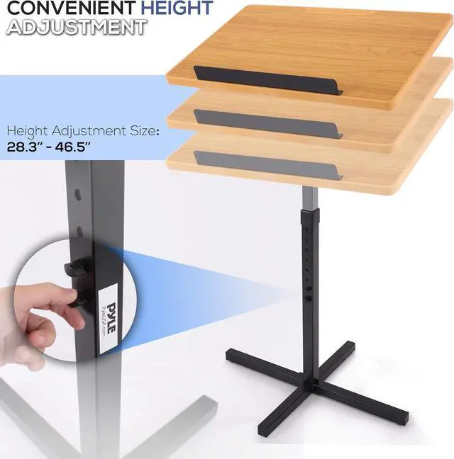 Alt view image 5 of 7 - Portable Floor Lectern Podium Stand-Height Adjustable Steady Standing Dgn Teacher Ser Lecture Classroom Presentation Stand, Laptop Computer Book Holder w/ Slanted Top Shelf- PLCTND44,BLACK