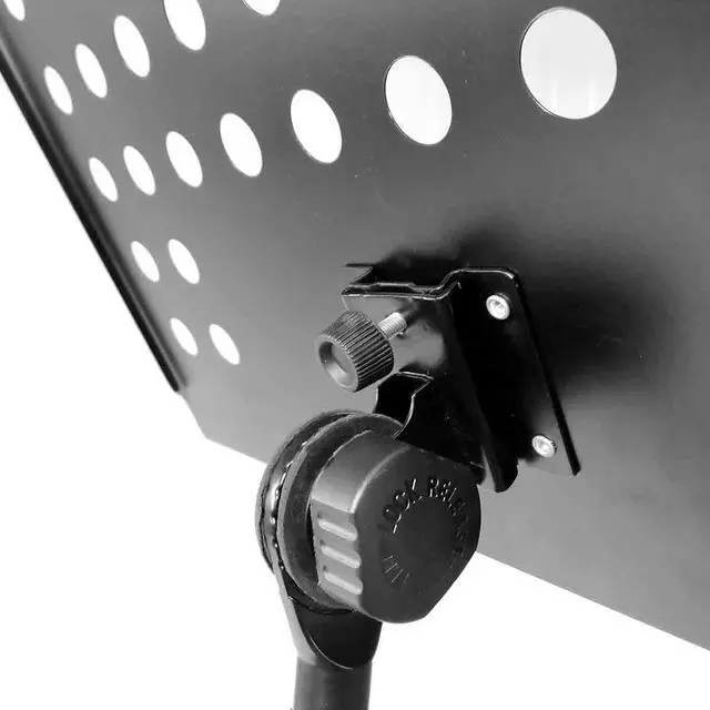 Alt view image 6 of 7 - Heavy-Duty Vented Die-Cast Sheet Music Stand with Hydraulic Grip Height Adjustment up to 71 Inches and Triple Layer Anti-Rust Coating