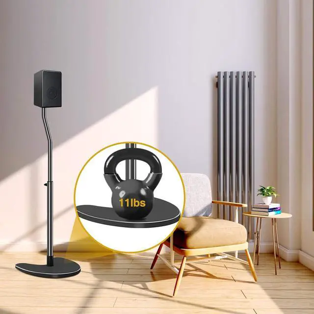 Alt view image 6 of 7 - Ser Stands Pair, Max 39" Height Adjustable, Heavy Duty Base, 11 lbs Caity Each, Set of 2 Universal Floor Stands