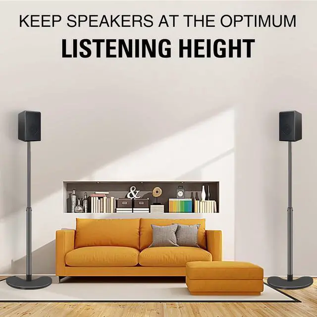 Alt view image 7 of 7 - Ser Stands Pair, Max 39" Height Adjustable, Heavy Duty Base, 11 lbs Caity Each, Set of 2 Universal Floor Stands