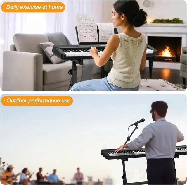 Alt view image 7 of 7 - Heavy-Duty Z-Style Keyboard Stand for Digital Pianos - Adjustable Height 21.2-32.4 Inches, Adjustable Width 21.8-35.2 Inches, Compatible with 61 to 88 Key Keyboards