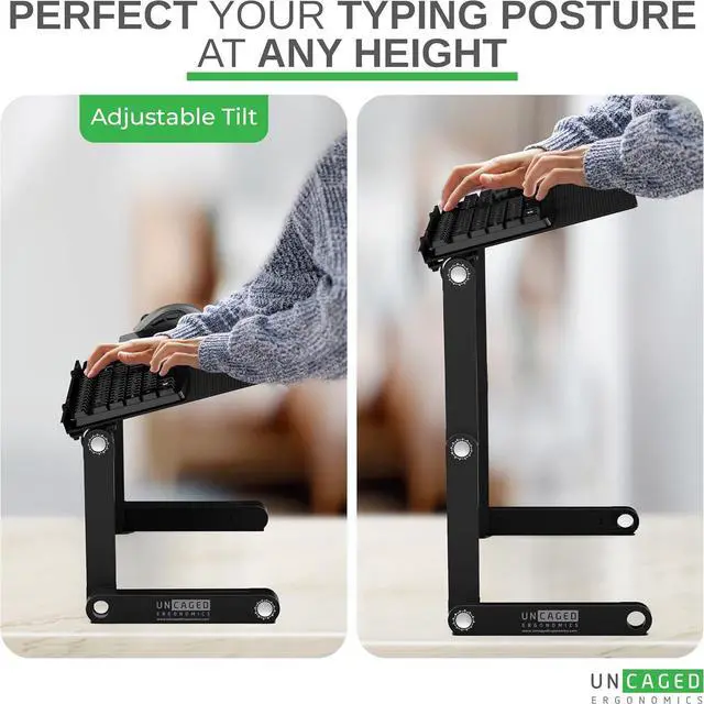 Alt view image 2 of 7 - WorkEZ Adjustable Computer Keyboard Stand for Desk, Keyboard & Mouse Riser, Ergonomic Portable Stand for Desktop, Computer Keypad Riser for Desk