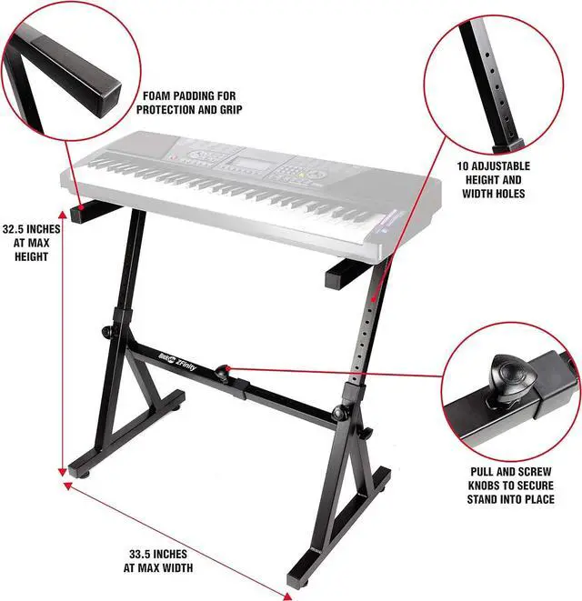 Alt view image 2 of 7 - Z Style Adjustable and Portable Heavy Duty Music (Fits 54-88 Key Electric Pianos) Electronic Keyboard Stand (RJZZ363)