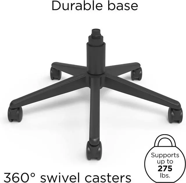 Alt view image 6 of 7 - Kroy Ergonomic Office Desk Chair, Breathable Mesh Swivel Seat & Back, Adjustable Height, Lumbar Support, Black