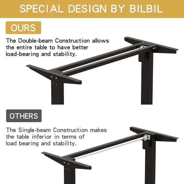 Alt view image 5 of 7 - Adjustable Height L-Shaped 59 Inch Electric Standing Desk - Sit Stand Computer Desk with 3 Splice Board, Lockable Casters, Stand Up Desk Table for Home Office, Black Frame and Rustic Brown Top