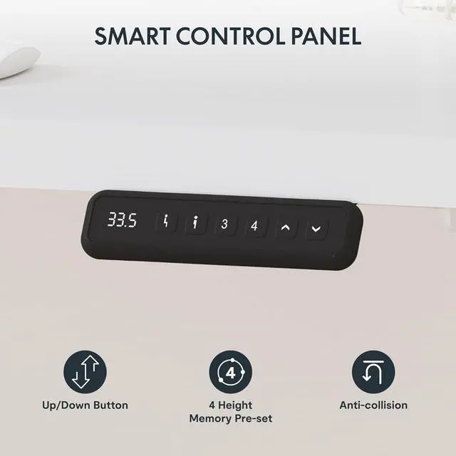Alt view image 5 of 7 - L Shaped Standing Desk Adjustable Height, Electric Corner Standing Desk, 71 x 63 inch Sit Stand Computer Table with Splice Board, White