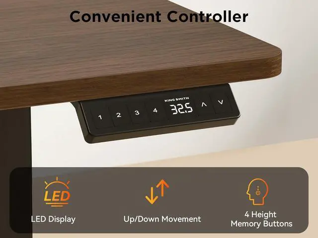 Alt view image 6 of 7 - 63X55 Inches Reversible L Shaped Standing Desk Height Adjustable with Cup Holder, Electric Corner Computer Desk, Sit Stand up Home Office Desk, Ergonomic Gaming Desk, Black Walnut