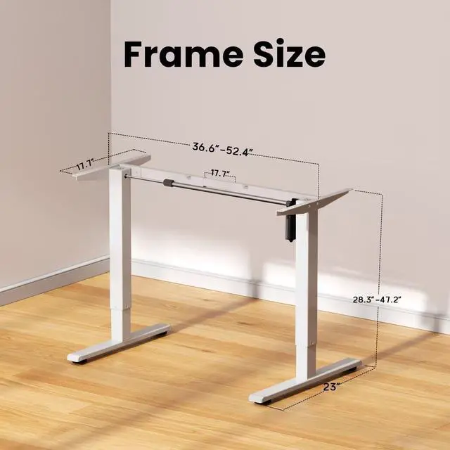 Alt view image 2 of 7 - Standing Desk Frame for 37 to 77.5 Desktop, Electric Height Adjustable Desk Legs, 176 lbs Motorized Desk Legs Workstation Frame with Memory Presets, White Frame Only