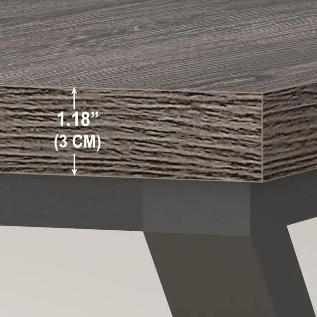 Alt view image 6 of 7 - 70 Inch Large Desk, Long Computer Desk for Writing Study, Industrial Home Office Work Executive Desk for Bedroom, Wood Metal Pc Gaming Workstation Computer Table for 2 Monitors, Dark Gray Oak
