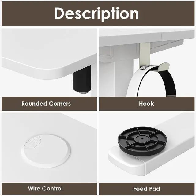 Alt view image 7 of 7 - STARY Electric Standing Desk Adjustable Height Sit Stand Home Office Desk with Splice Board