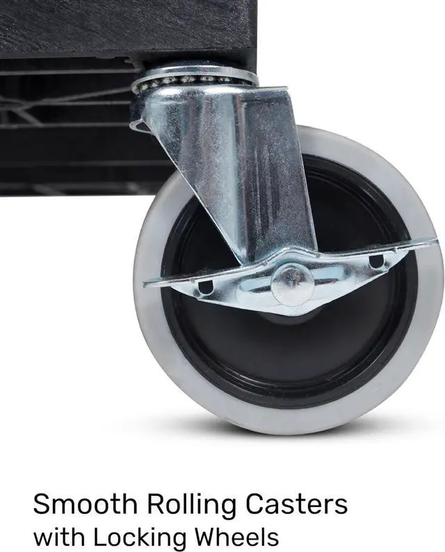 Alt view image 4 of 7 - Tubstr 3-Tier Rolling Utility C with Wheels | Supports 300 lbs. Total | Heavy-Duty Caity for Garage Storage, Office Ses, & Kitchen Use | Durable Tool C with Locking Wheels (Black, 32 x 18)