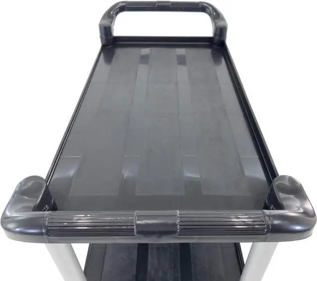 Alt view image 5 of 6 - Commercial 3-Shelf Rolling Service Utility C | Caity 390 lbs. | 37" x 34" x 16" | Black
