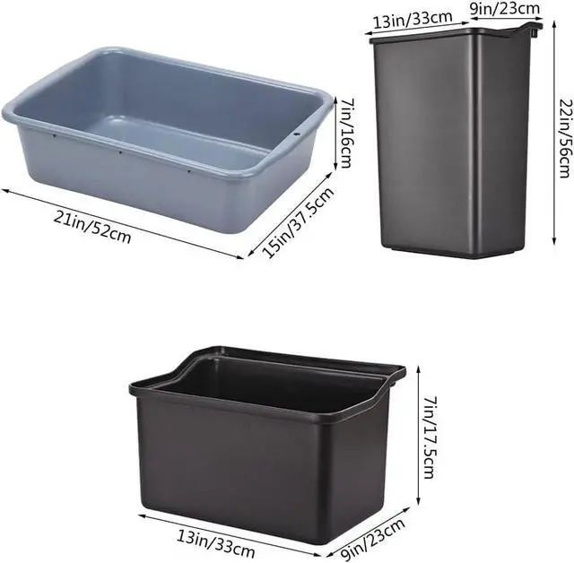 Alt view image 4 of 6 - Storage C 3 Tier Heavy Duty Commercial Grade Utility C,Dish C for Restaurant,Multi-Function Mobile Shelving Unit Organizer for Hotel,Restaurant,Kitchen,Laundry Room with 6 Basin 2 Barrels