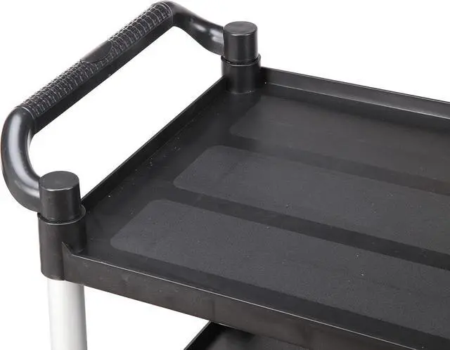 Alt view image 5 of 6 - Storage C 3 Tier Heavy Duty Commercial Grade Utility C,Dish C for Restaurant,Multi-Function Mobile Shelving Unit Organizer for Hotel,Restaurant,Kitchen,Laundry Room with 6 Basin 2 Barrels