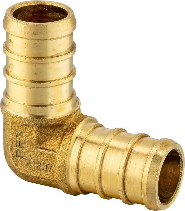 Alt view image 4 of 7 - (Pack of 45) 3/4" Barb Pex Brass Crimp Fittings 15 Pieces each: Tee, Elbow and Coupling For Pex Tubing Connection, ASTM F1807,(PEX1807199)