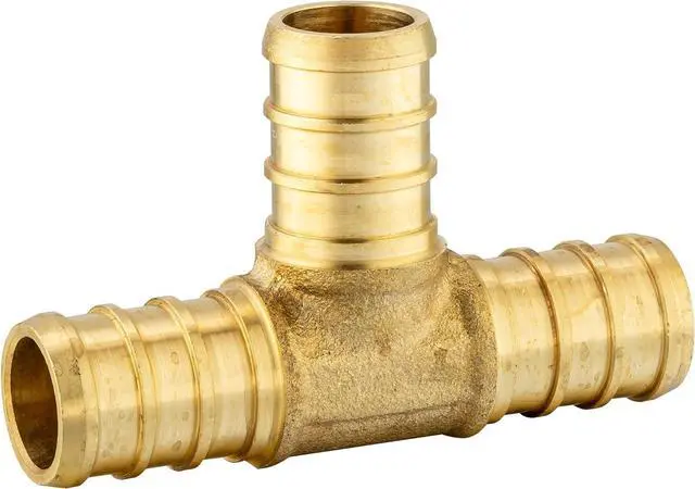 Alt view image 6 of 7 - (Pack of 45) 3/4" Barb Pex Brass Crimp Fittings 15 Pieces each: Tee, Elbow and Coupling For Pex Tubing Connection, ASTM F1807,(PEX1807199)