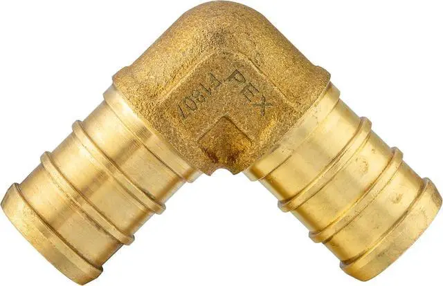 Alt view image 7 of 7 - (Pack of 45) 3/4" Barb Pex Brass Crimp Fittings 15 Pieces each: Tee, Elbow and Coupling For Pex Tubing Connection, ASTM F1807,(PEX1807199)