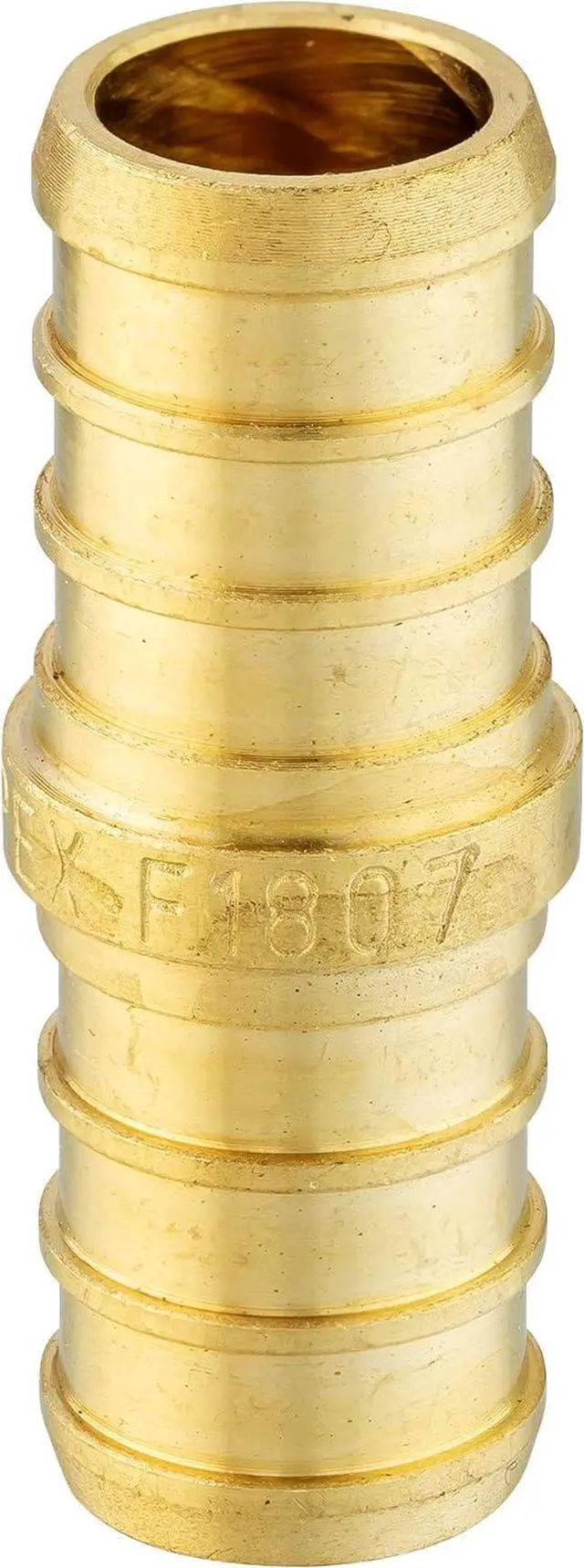 Alt view image 5 of 7 - (Pack of 45) 3/4" Barb Pex Brass Crimp Fittings 15 Pieces each: Tee, Elbow and Coupling For Pex Tubing Connection, ASTM F1807,(PEX1807199)
