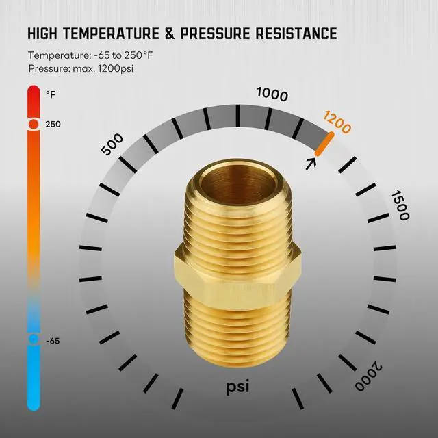 Alt view image 4 of 7 - 66pcs Brass Pipe Fittings Assortment NPT Adapter Fitting, Reducer Bushing, Hex Nipple, Reducing Hex Coupling, Pipe Head Brass Plug Kit