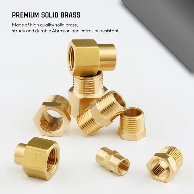 Alt view image 6 of 7 - 66pcs Brass Pipe Fittings Assortment NPT Adapter Fitting, Reducer Bushing, Hex Nipple, Reducing Hex Coupling, Pipe Head Brass Plug Kit