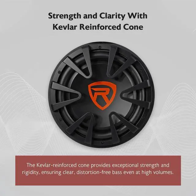 Alt view image 6 of 7 - RWS12CA 1200W 12" Amplified Powered Car Subwoofer Enclosure, 4 Ohm, Slim Design, Built-in Amplifier, Remote Bass Control, for Cars, Trucks & SUVs