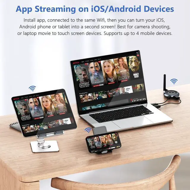 Alt view image 4 of 7 - Wireless HDMI Transmitter and 2 Receivers - Up to 8 Receivers, Plug and Play, 5.8G HDMI Wireless Extender for PC, Laptop, Camera, Cable Box to Multiple TVs, Monitors, Projectors - 165FT/50M