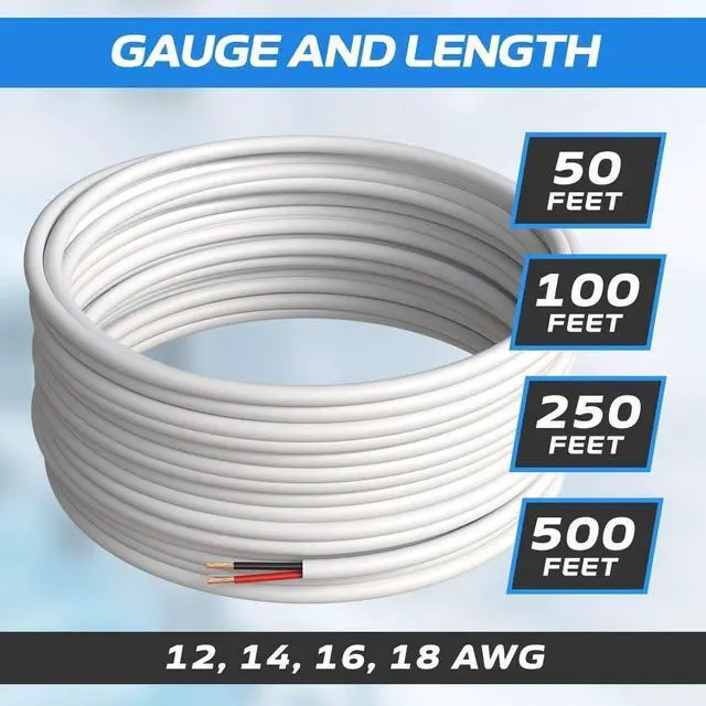Alt view image 2 of 7 - Cables Direct Online 250 feet Speaker Wire 14 Gauge CL2 Rated Indoor Low Voltage Copper Clad Aluminum (CCA) 4 Conductors Cable with Easy Pull Box  Perfect for in-Wall Installation  14/4
