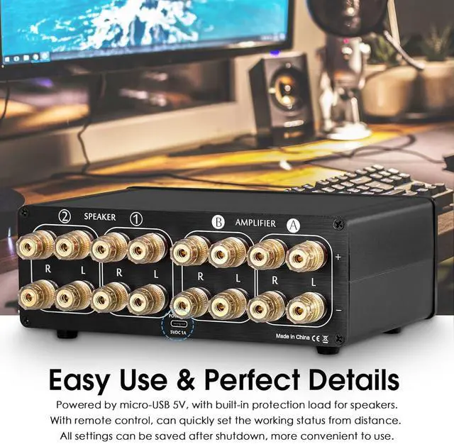 Alt view image 4 of 7 - VU3 Dual Analog VU Meter, 2-Way Amplifier/Speaker Switch, Audio Switcher Box with DB Panel Display