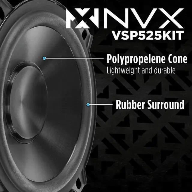 Alt view image 2 of 7 - ® VSP525KIT 5.25" Premium Car Speakers, 750W Max, 250W RMS, 2-Way Component System w/ 1" Silk Dome Tweeters & Passive X-Overs, Easy to Install in Cars/Trucks/Doors (Pair)