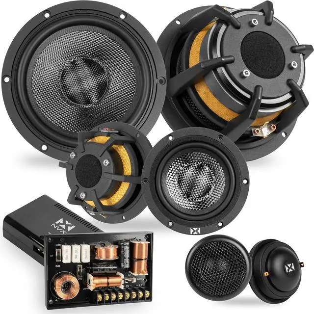 Main image of ® XQS653KIT 6.5" High-Performance Car Speakers, 700W Max, 350W RMS, 3-Way 6-1/2 inch Component System, 3-1/2 inch Midrange, 1-3/16" Silk Dome Neodymium Tweeters & Adjustable Passive X-Overs (Pair)