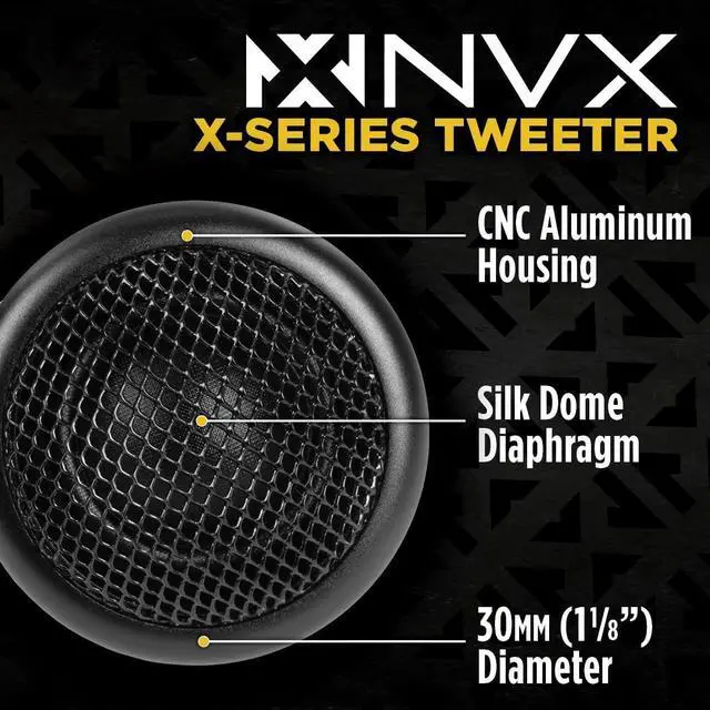 Alt view image 5 of 7 - ® XQS653KIT 6.5" High-Performance Car Speakers, 700W Max, 350W RMS, 3-Way 6-1/2 inch Component System, 3-1/2 inch Midrange, 1-3/16" Silk Dome Neodymium Tweeters & Adjustable Passive X-Overs (Pair)