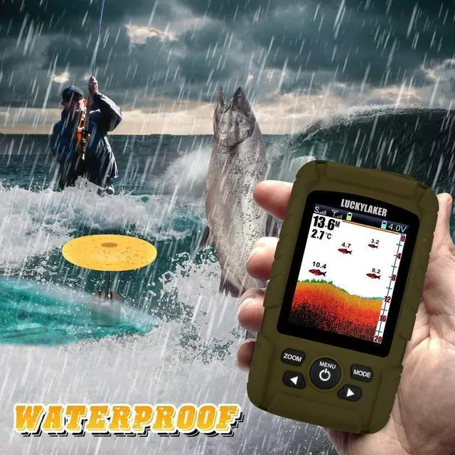 Alt view image 3 of 7 - Water Depth Fish Finders Waterproof Portable Fishing Fish Finder Display Handheld Ice Fishing Finder Sonar Sensor Transducer for Boat Kayak Sea Fishing