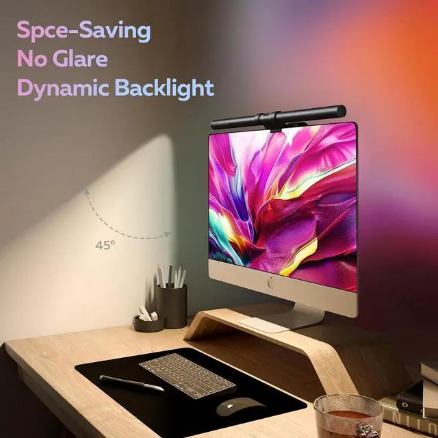 Alt view image 3 of 7 - Monitor Light Bar, USB Reading LED Task Lamp with Touch Control, No Screen Glare Dimmable Desk Lamp Computer Monitor Light Bar for Screen Home Office,Work with Alexa and Google Assistant
