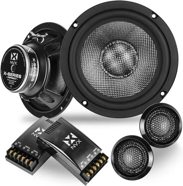 Main image of ® XSP65KIT 6.5" Car Speakers, 600W Max, 200W RMS, 2-Way 6-1/2 inch Component System w/ 1" Silk Dome Tweeters & Passive X-Overs, Easy to Install in Cars/Trucks/Doors (Pair)