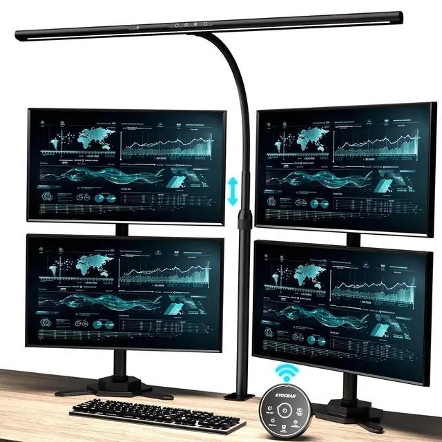 Main image of Desk Lamp, 31.5" Wide 24W for Home Office,Gesture Sensing Control Desk Light, Dimmable & Color Temperature, Eye-Caring Office Lamp, Brightest Architect Light for Screen/Workbench