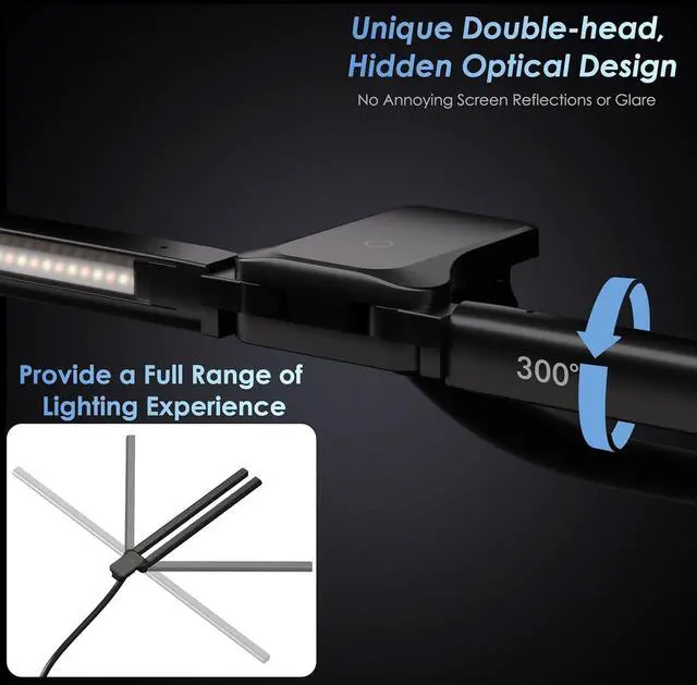 Alt view image 4 of 7 - Desk Lamp with Clamp, 31.5" LED Desk Lamp for Home Office, 24W Gesture Sensing Control Desk Light, Dimmable & Color Temperature, Eye-Caring Office Lamp, Brightest Architect Lamp for Screen